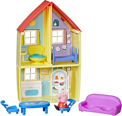 Peppa Pig Peppa's Adventures Family House Playset, incluye figura y 6 accesorios divertidos, juguete preescolar para edades de 3 años en adelante