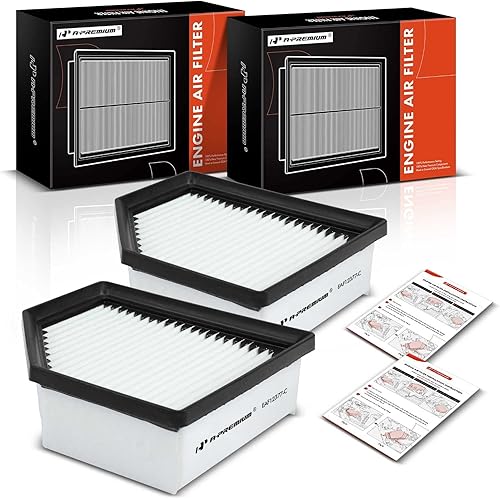 A-Premium Filtro de aire de motor de 2 piezas compatible con Nissan Rogue 2021-2022, 1.5L 2.5L, repuesto # 165466RA0A
