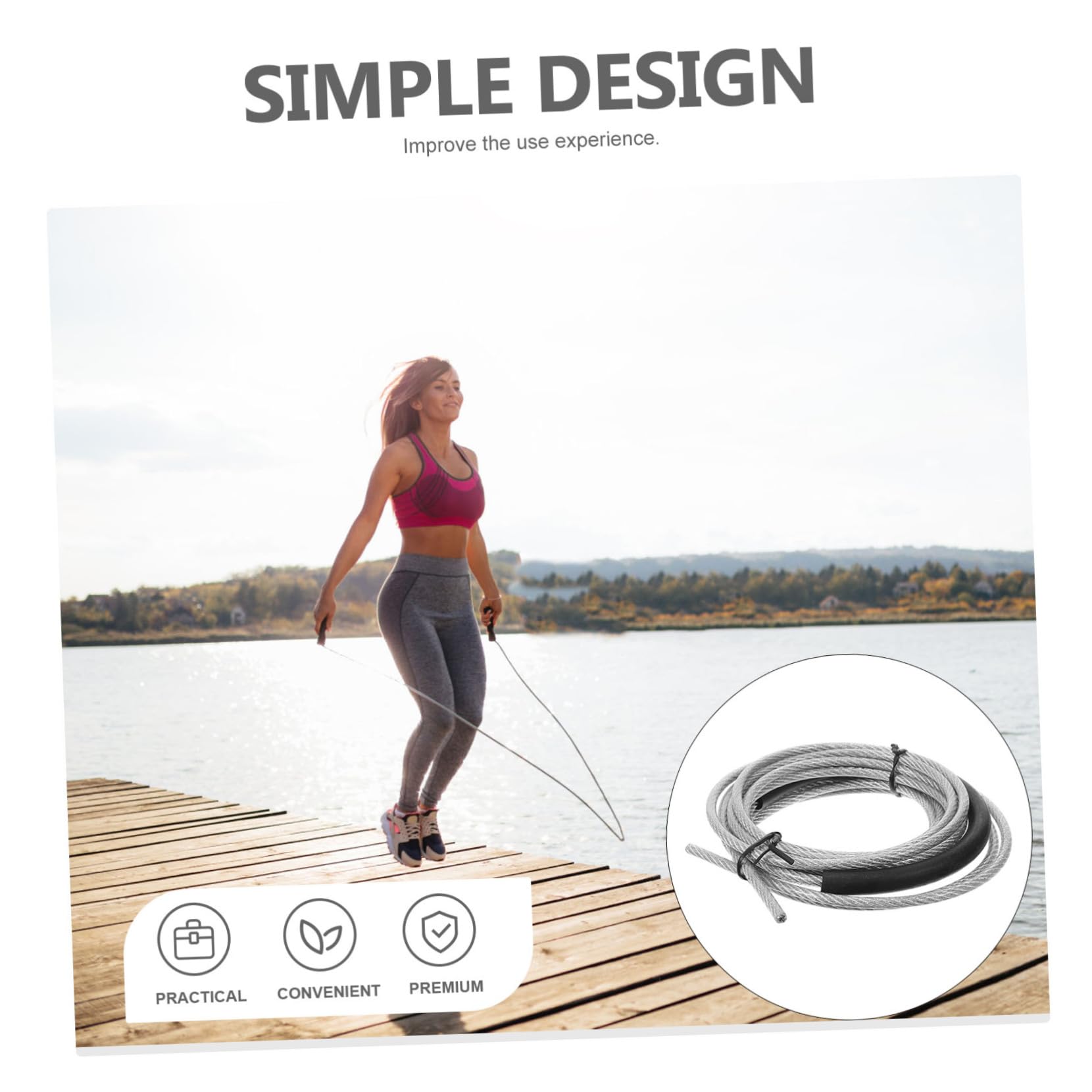 BESPORTBLE Springseil-ersatzseil Springseile Fitnessversorgung Ersatzteil Fitnessbedarf Fitnessgeräte Sportzubehör Stahldraht