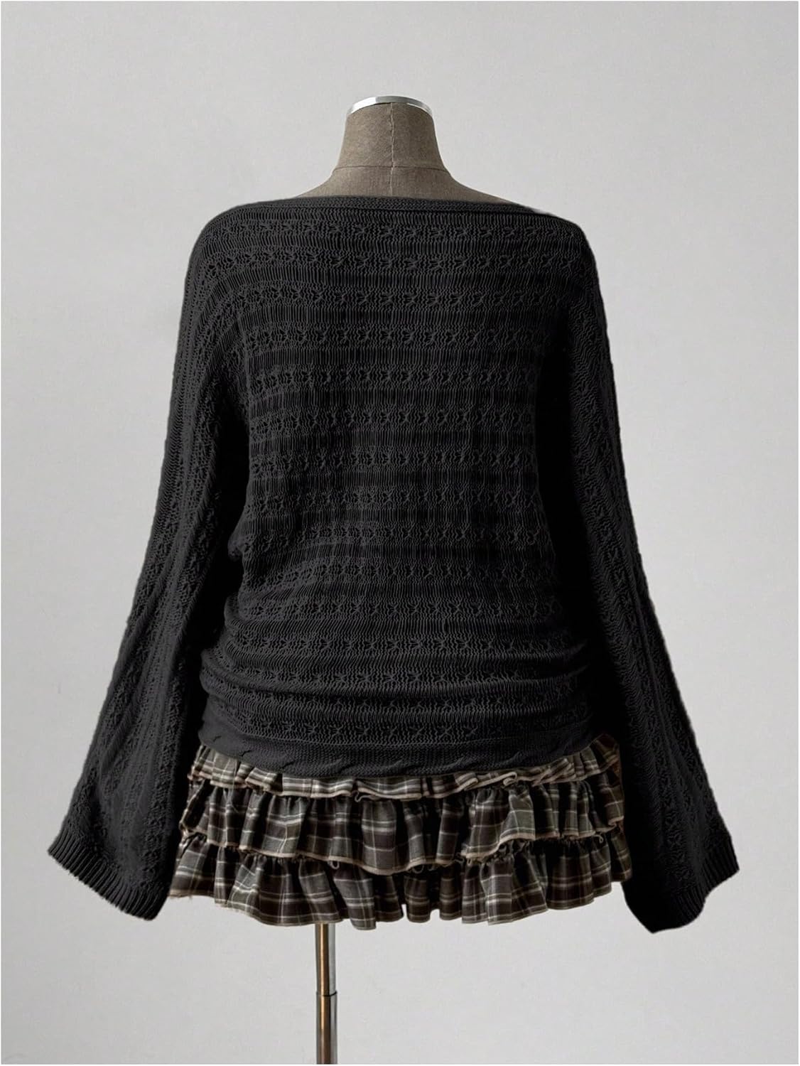 Women's Plus Size Jacquard Knit Pullover Sweaters Boat Neck Dolman Sleeve Sweater Chic Fall Jumpers