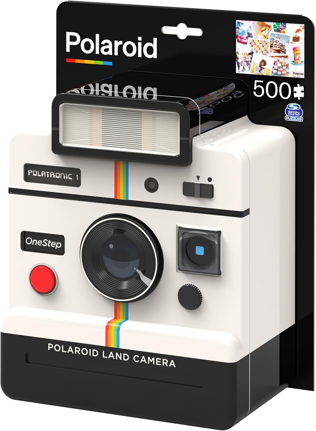 Polaroid, 500-Piece Sweet Treats Jigsaw Puzzle in 3D Tin Container Cool Vintage Retro 70’s Film Camera, for Kids, Teens, and Adults Aged 12 and up