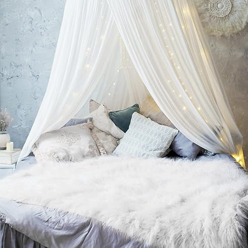 Miniatura 4 de Jetec 4 piezas de piel sintética blanca de 10 x 20 pulgadas, cuadrados de tela de piel sintética de Navidad, parches de tela de Halloween, felpa