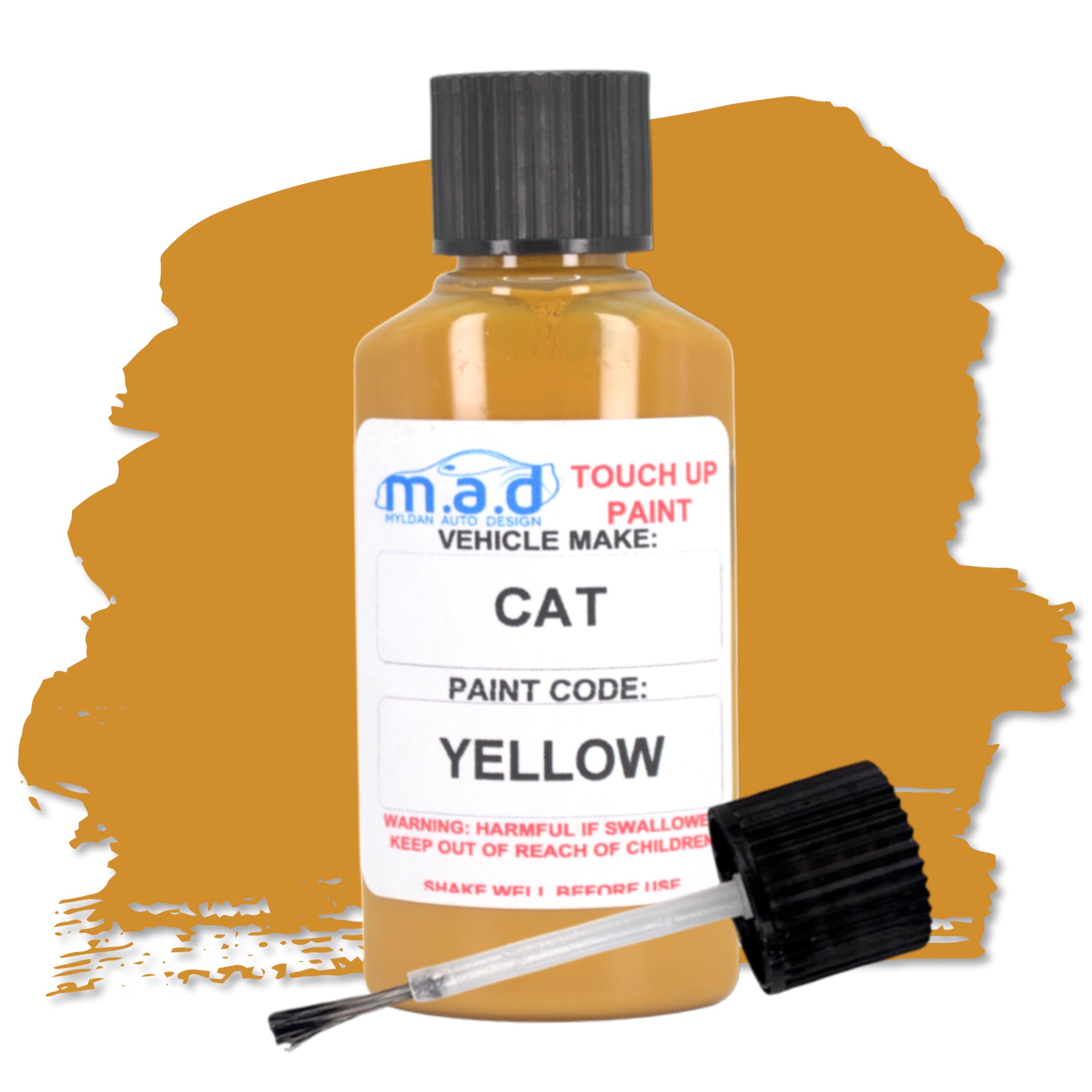 Madpaints Yellow Touch Up Paint Pen For Caterpillar Touch Up Paint Pen Cat Machinery Plant Digger Excavator (Paint + Primer + Lacquer)