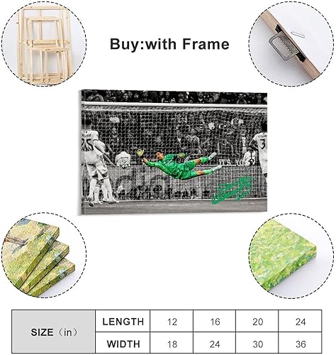 Miniatura 2 de LINXIANG Thibaut Courtois - Póster artístico de fútbol americano para habitación, póster estético y arte de pared, póster moderno para decoración de