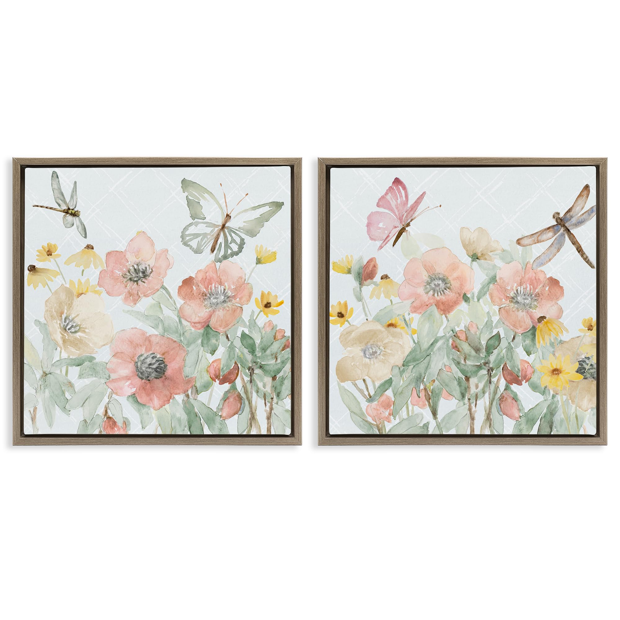 'Delicate Garden Joy'| 2pc Floating Frame Art Set 2
