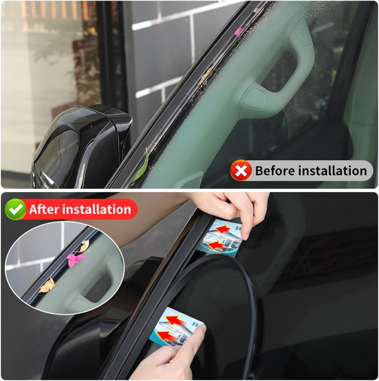 Fit for Toyota Land Cruiser Prado Fit for Lexus 460 Windshield Glass Rubber Seal Strip Wind Noise Reduction Accessories(150 Sealing Strip)