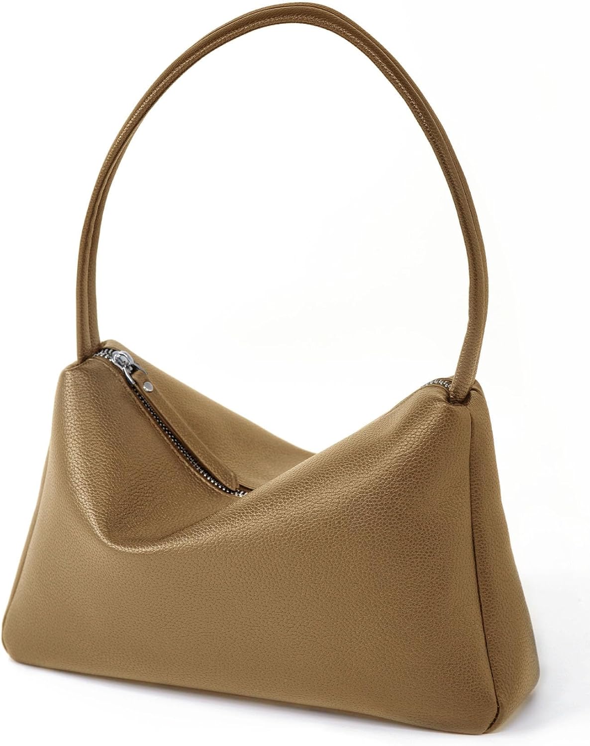 Soft Leather Hobo Shoulder Bag Clutch Handbag for Women with Zipper Closure
