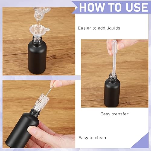 Miniatura 4 de 100 botellas de spray de vidrio de 2 onzas, botella de spray de niebla fina, botellas de aerosol cosméticas rellenables, botella pequeña vacía con