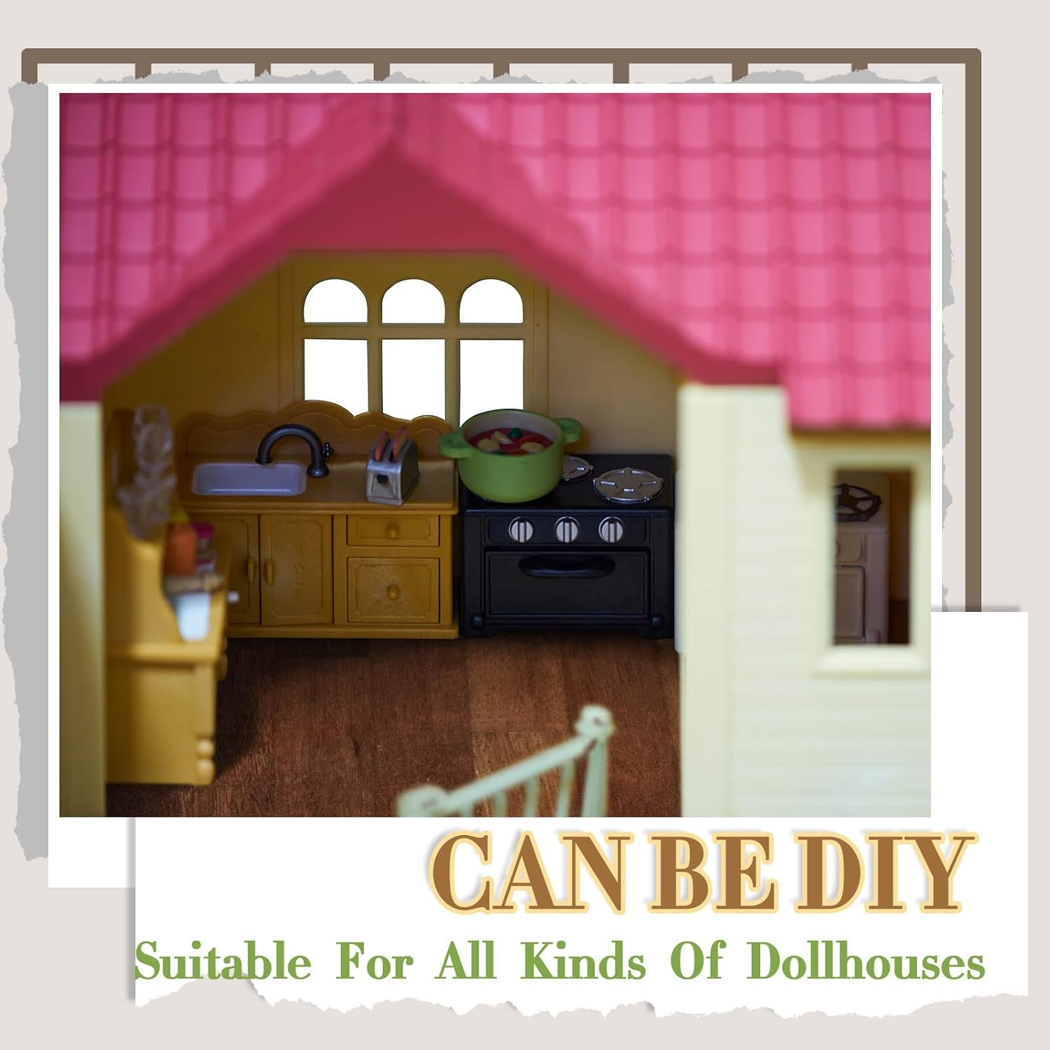 Flutesan 6 Pcs Miniature Dollhouse Wallpaper, Elegant Style