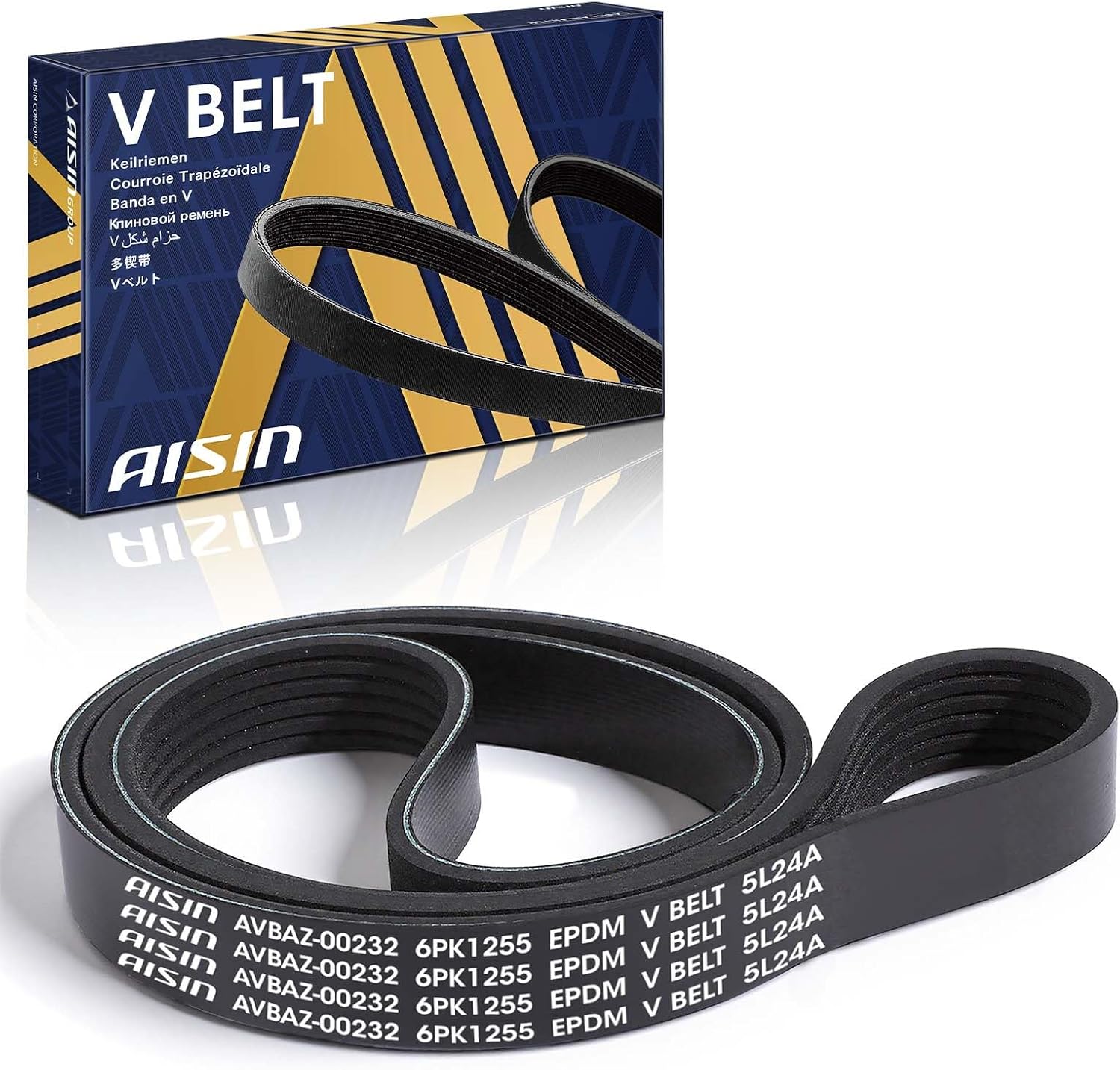 AISIN AFTERMARKET AVBAZ-00232 Serpentine Belt - Compatible with Toyota Camry, RAV4, Lexus NX350, Hyundai Elantra, Sonata, Accent, Tucson, Kona, Kia Soul, Optima, Forte, Rio - 1.6L 2.4L 2.5L