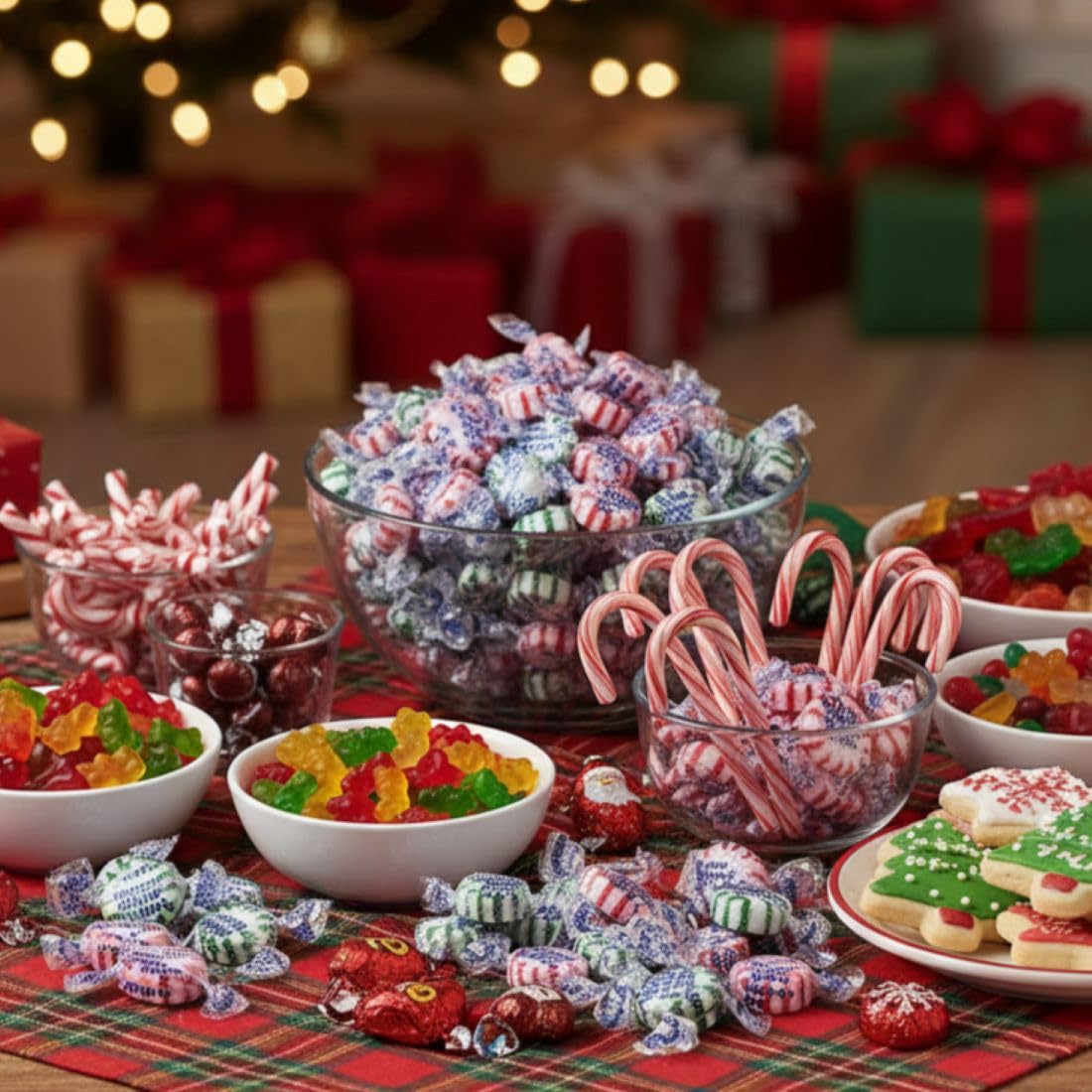 SweetGourmet Sugar-Free Christmas Mix Hard Candy, Peppermint and Spearmint Starlights, Individually Wrapped, 3 Pound Bag