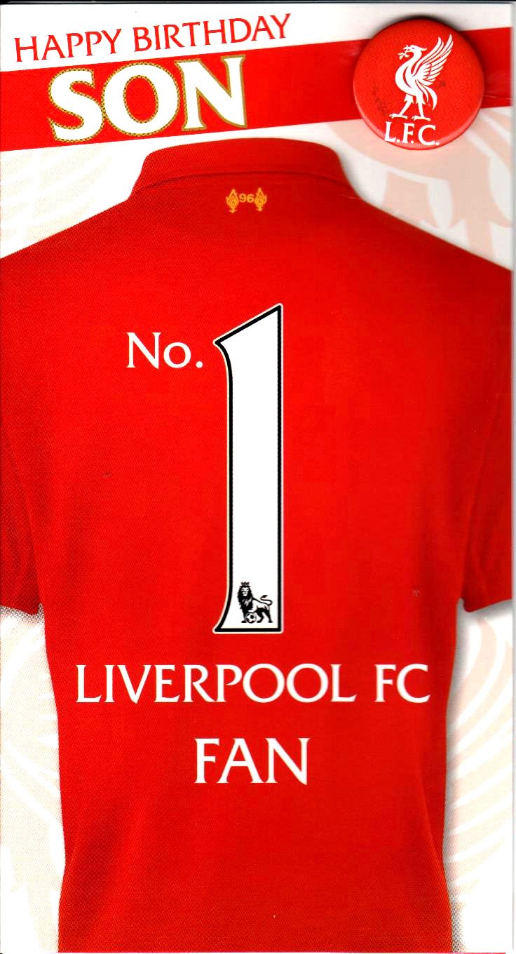 Buy Liverpool Happy Birthday Son Card Number 1 Fan comes with badge