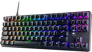 TECWARE Phantom+ 87 Key RGB Mechanical Gaming Keyboard | TKL 80% Keyboard, Tactile Feedback, Double Shot ABS Keycaps, Hot-Swappable, Detachable USB-C Wired RGB | Wraith Brown Switch