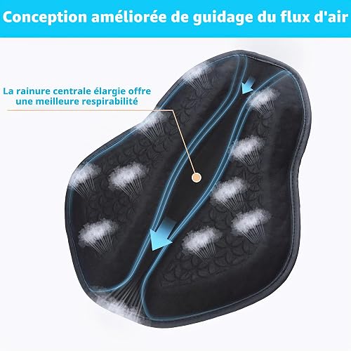 SKYJDM Motorcycle Seat Cushion, Universal Motorbike Gel Seat Cushion, Improved Ventilation Gaps 3D Honeycomb Structure Seat Cover, Breathable and Shock Absorption, Soft, Comfortable for Long Rides - 2