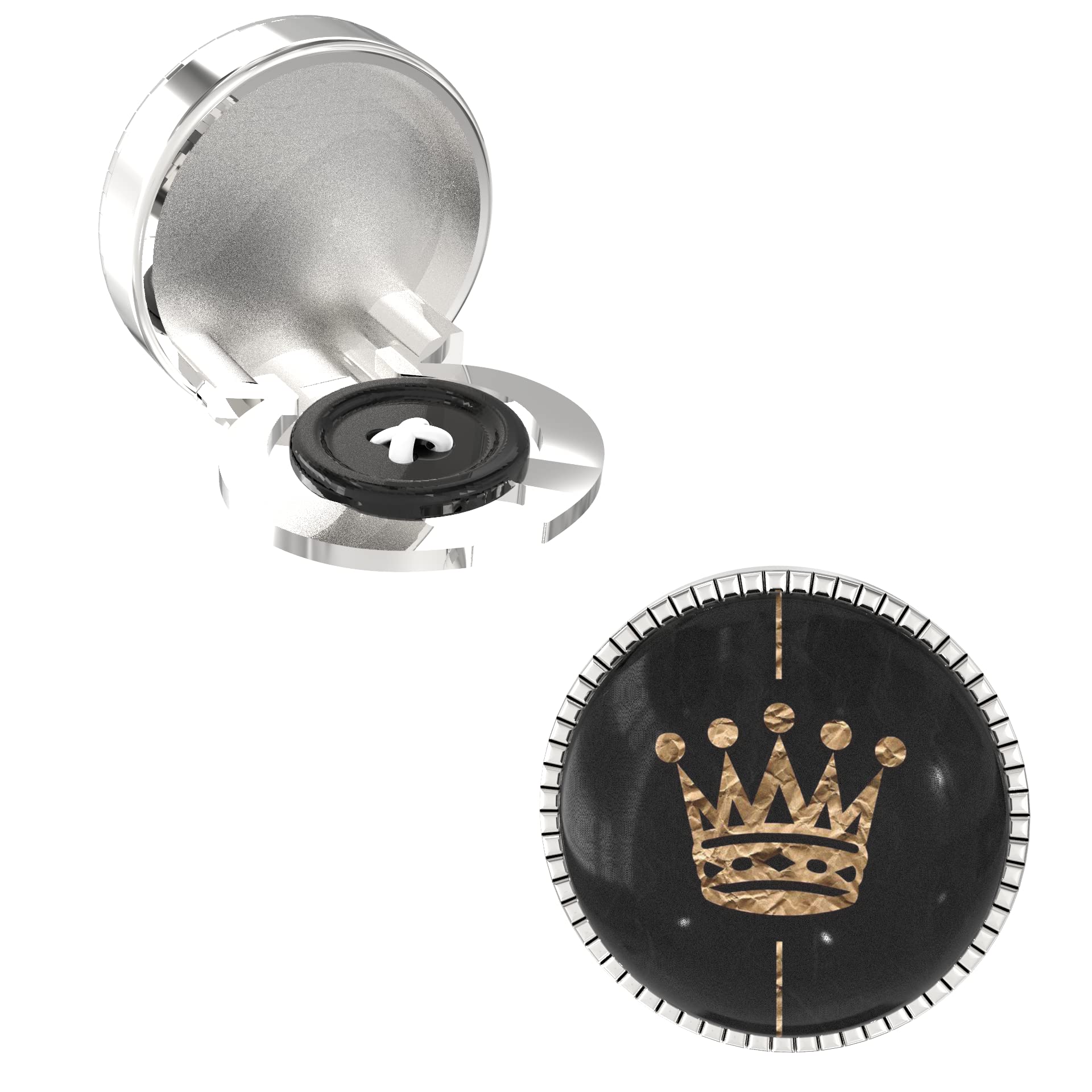 The Smart Buttons – Snap-on Shirt Button Cover Cufflinks Set for Men - Crown Style (B0BF9D2N79) Amazon Price History, Amazon Price Tracker
