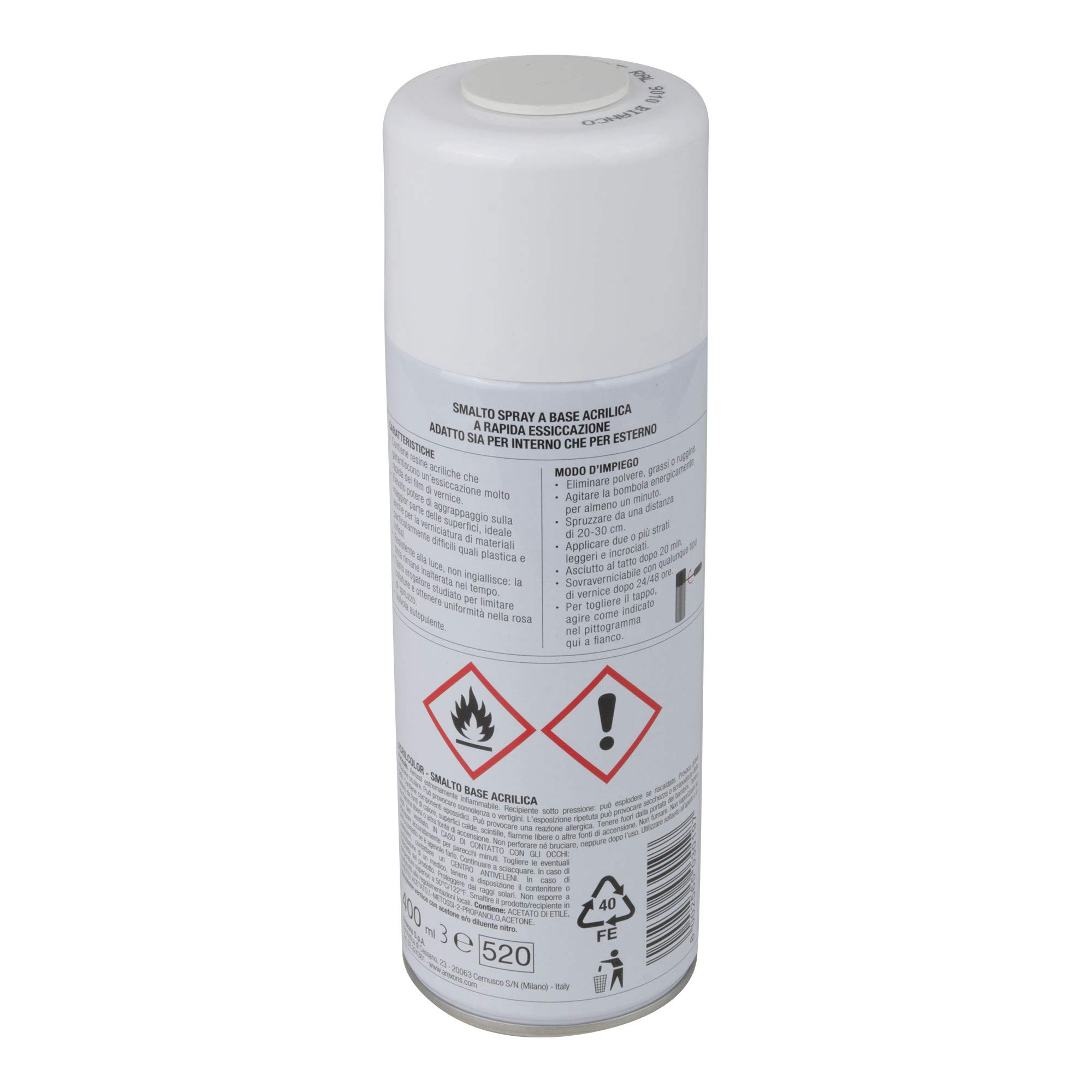 Smalto spray 100% acrilico alte temperat arexons nero ml 400 (6 pezzi