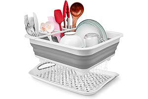 Collapsible Dish Rack Portable Dish Drainers for Kitchen Counter with Drainboard