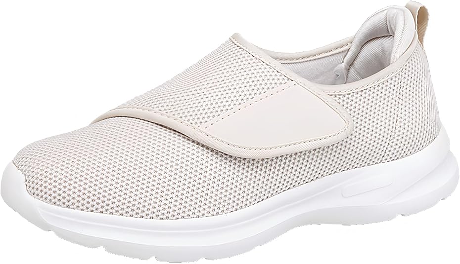 Zapatillas Diabéticos para Mujer Hombre Cómodas Ligeras Ancho Antideslizantes Respirable Ajustable Ortopédico Zapatos para Caminar Pies Sensibles Hinchados