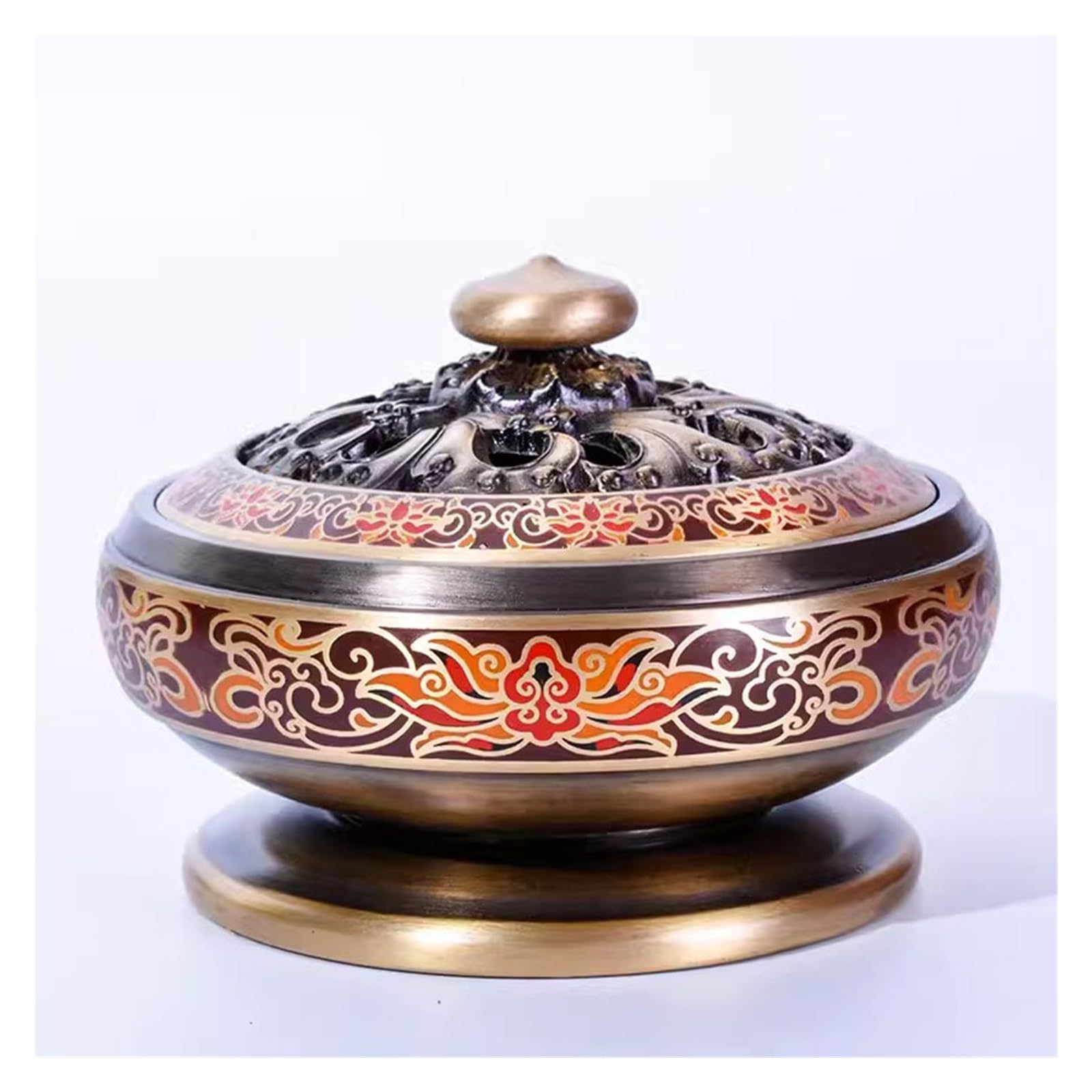 Incense Holder Base Incense Burner Copper Household Tea Ceremony Indoor For Buddha(B)
