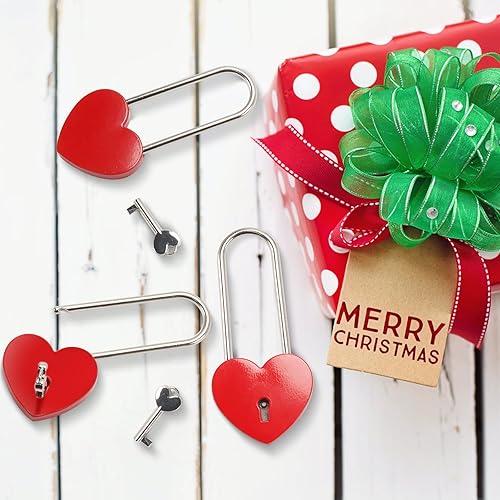 Miniatura 6 de Candado de amor con forma de corazón para candado de puente con llaves para los amantes del día de San Valentín, decoración de regalo, pequeñas y