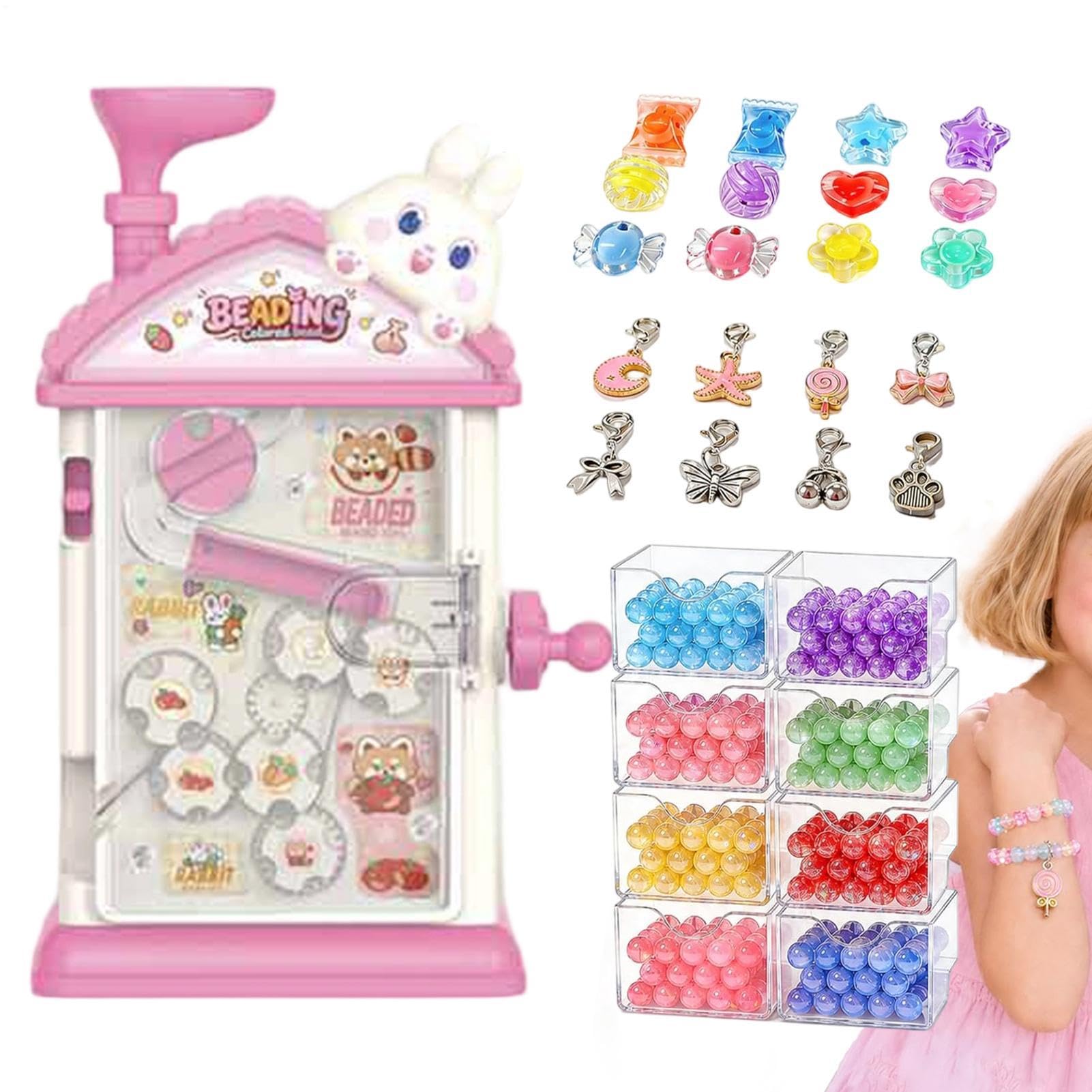 Coffret de bracelets d'amitié Jouet enfant perles colorées à manivelle