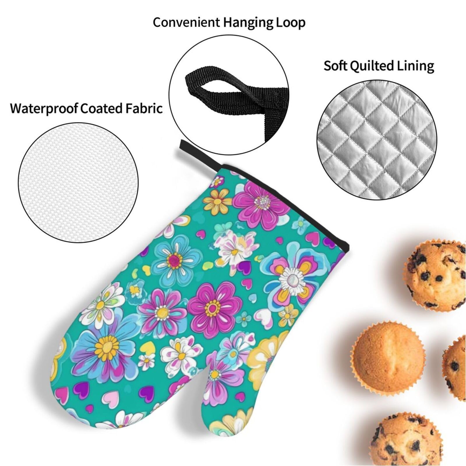 Maniques de Cuisine Gants de Cuisson Lavable en Machine Facile a Nettoyer