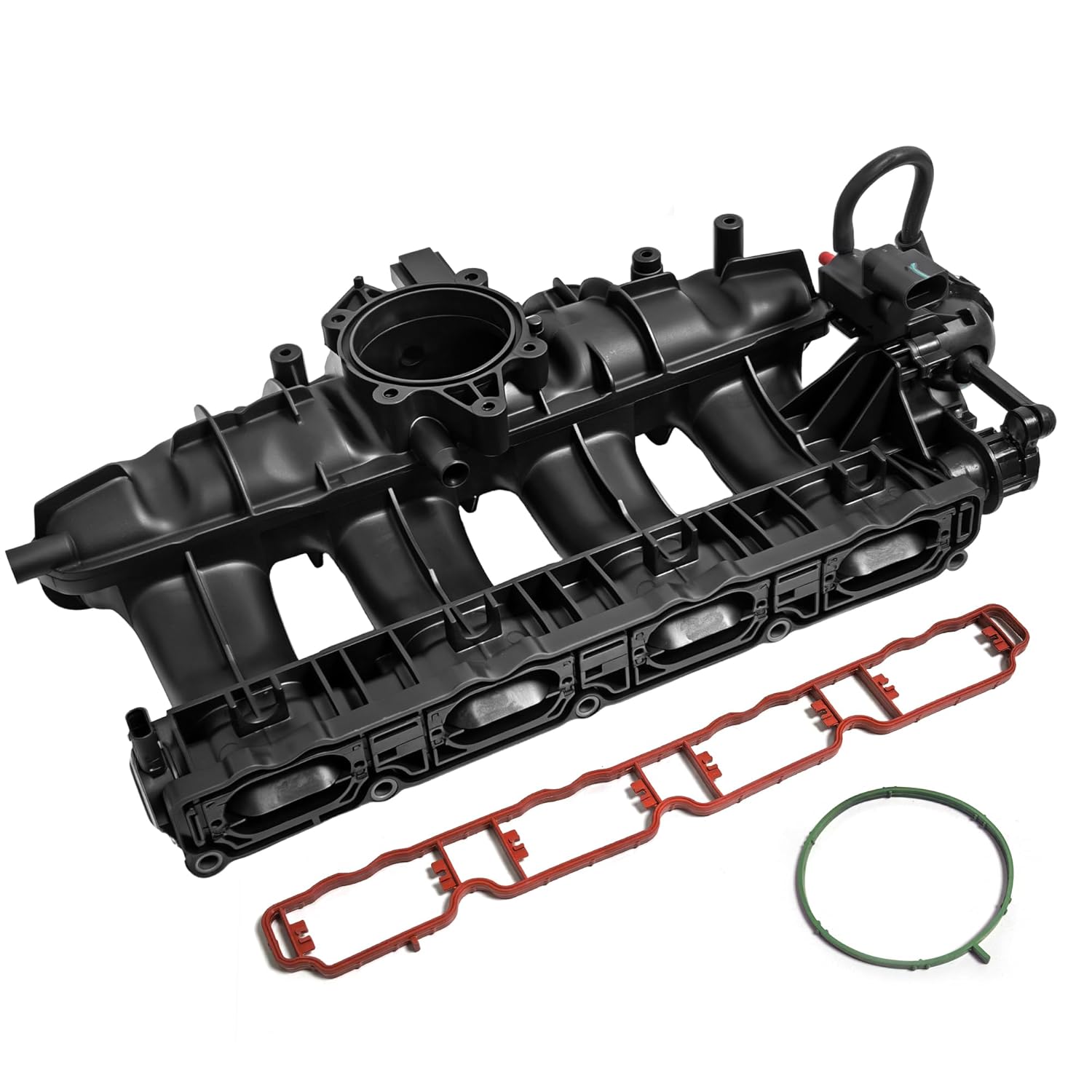 06J133201AS Engine Intake Manifold W/Solenoid Valve, Gaskets & Sensor Compatible with VW Jetta EOS Passat Tiguan GTI CC Beetle Fit for Audi A3 TT Q3 2.0 TSI 06J133201BH 06J133201BD