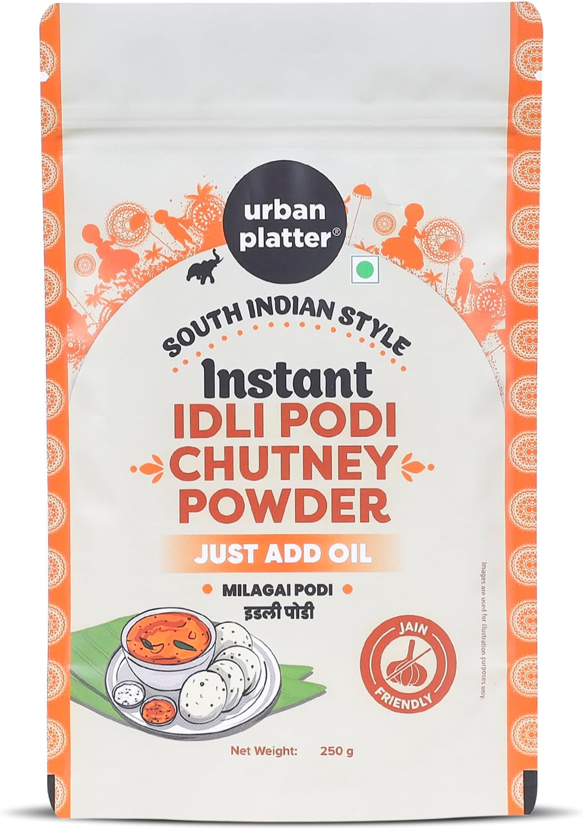 Urban Platter Idli Podi Chutney Powder | 8.82 Oz (250g) | South Indian Spice Blend with Chillies, Pulses & Curry Leaves | Spicy, Aromatic & Ready to Use | Great with Idli, Dosa, Appams & More