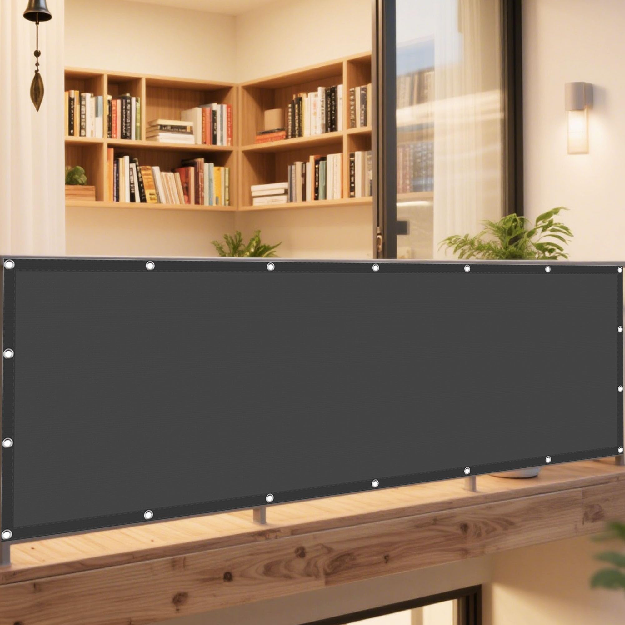 Voile d'ombrage carré gris foncé 1x1.2m anti-UV pour balcon