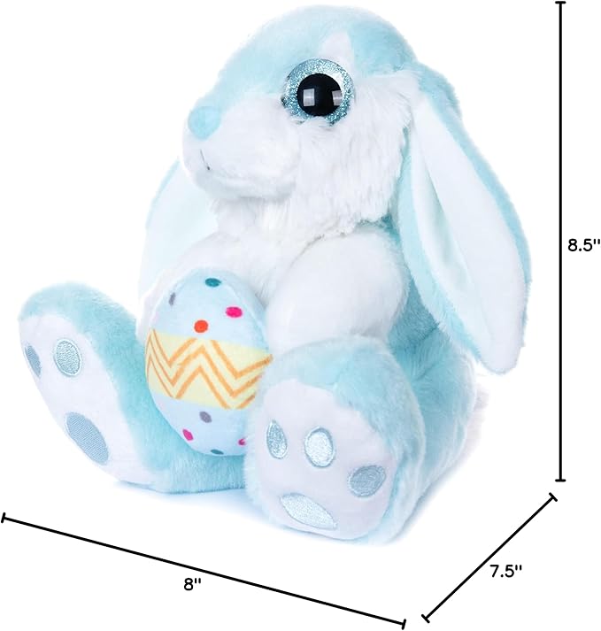 Conejo de Peluche Easter con Huevo 8.5" Azul miniatura 3