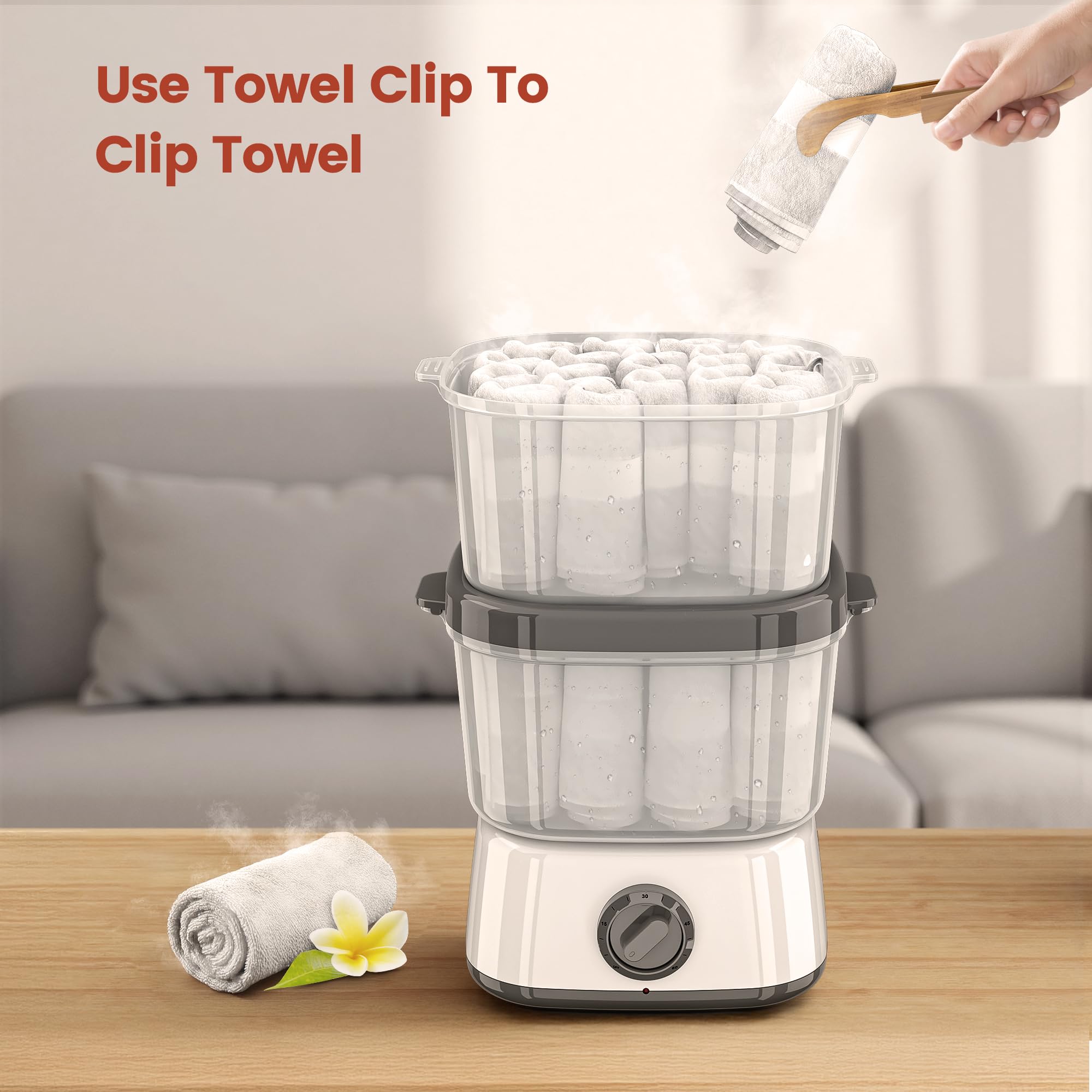 Calentador de toallas 2 en 1 de 6 l, para toallas calientes, gran capacidad, fácil y versátil para peluquería, salón de belleza, spa, manicura, hotel, hogar, color blanco