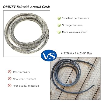 Aramid Cord Lawn Mower Deck Drive Belt 1/2 X 98.5 inch for John Deere M128733 LT133 LT155 LT160, for Ariens 07200116, for Husqvarna AYP 131006 532131006 Simplicity Snapper 1732966 1732966SM