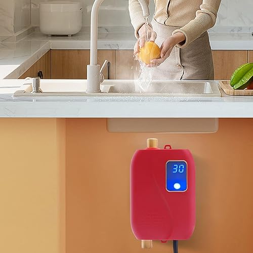 Miniatura 6 de YIPONYT Mini calentador de agua, calentador de agua caliente sin tanque eléctrico instantáneo de 110 V, calentador de agua caliente eléctrico para