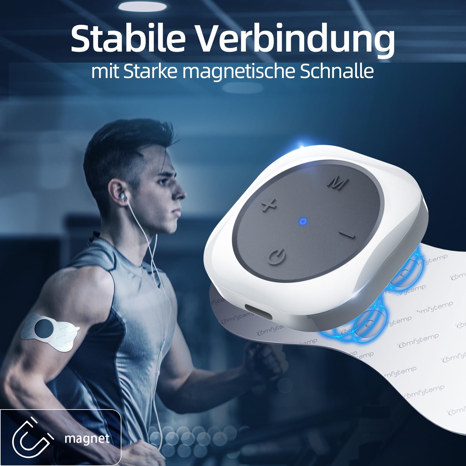 Comfytemp TENS Gerät Kabellos mit 2 Wireless Host,Schmerztherapie Kontrolle per Knopfdruck und App mit 30 Programme 20 Intensitätsstufen MassageGerät Muskelstimulator mit 4 Elektroden Pads K6122