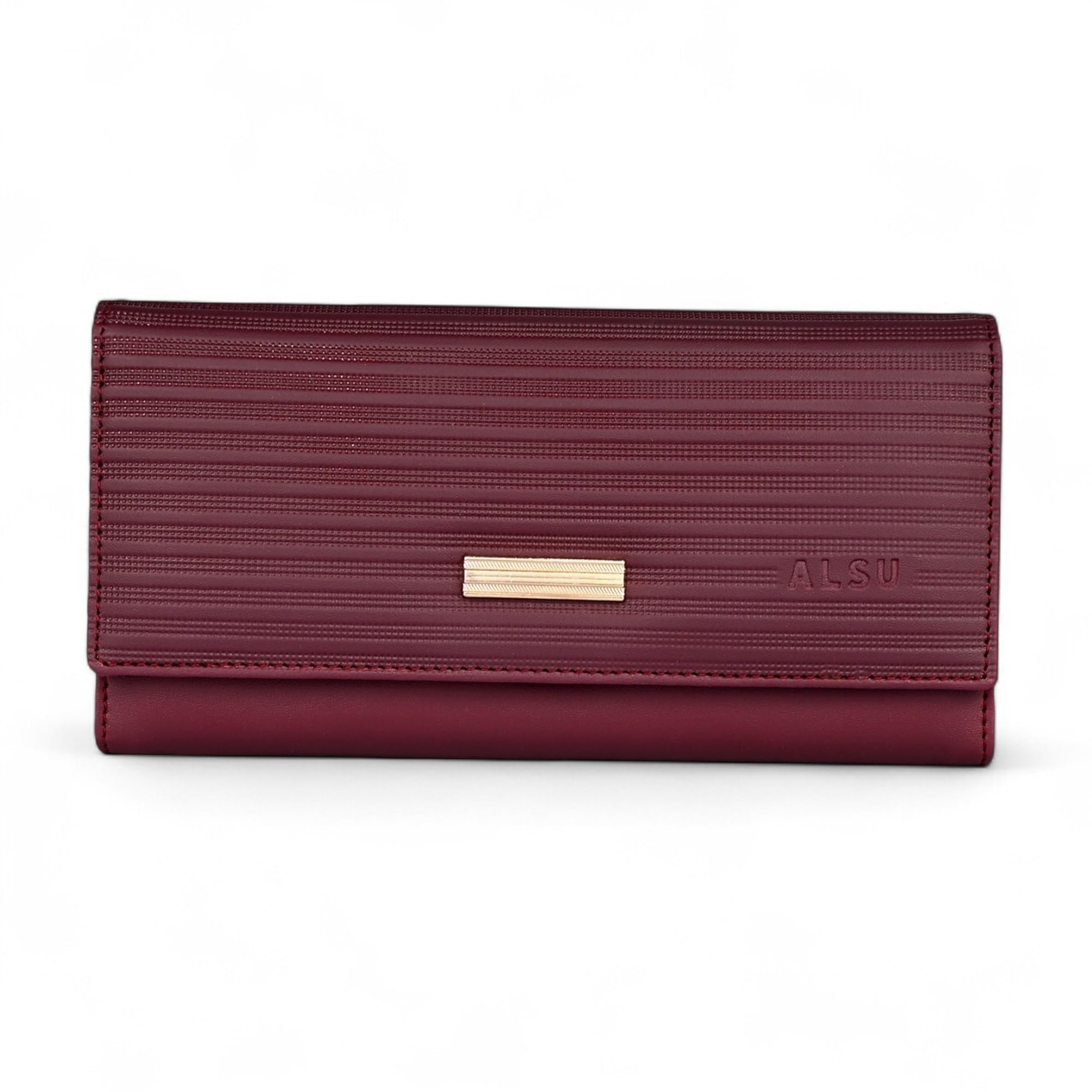 ALSU Women's Wallet Maroon| Stylish Purse with Phone Pocket, 6 Card Pocket and Multiple Compartment| Party Clutch for Girl | Travel Hand Purse for Women| Office Bag for Women Embossed Design