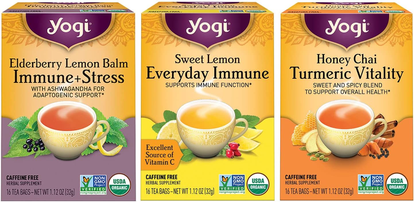 Yogi Tea Immune Support Variety Pack Sampler (48 Tea Bags)