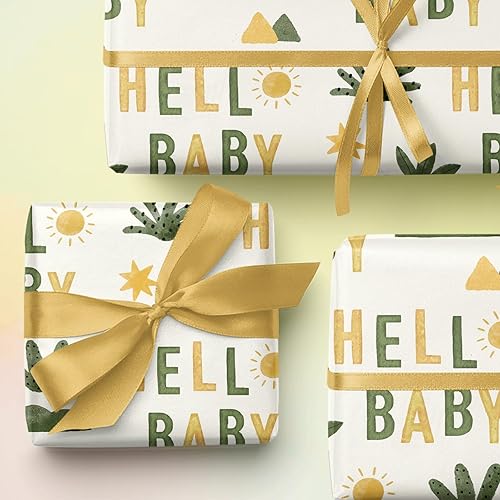 Vista 120 de WRAPAHOLIC Papel de regalo reversible, mini rollo, 17 pulgadas x 33 pies, adorable diseño de gato y azul sólido para cumpleaños, vacaciones