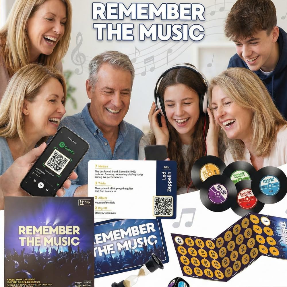 Remember The Music: Édition Tout Le Temps. Jeu de questionnaires musicaux Amusants en Famille. Course au Sommet des Charts!