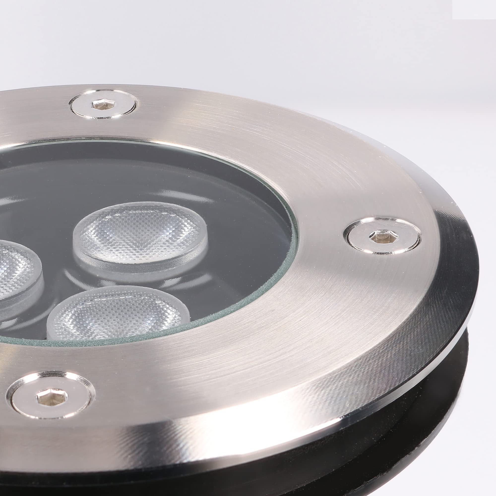 FORLIGHT Ringo - Foco Empotrable de Suelo para Exterior. Foco LED Exterior 11cm de Diámetro Impermeable IP67. Luz LED 2.7W y 229lm Blanco Cálido 3000K. Acero Inoxidable