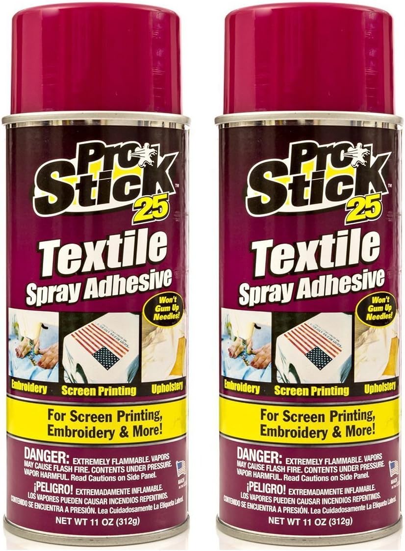 2 Pack Spray on Adhesive Large 11.0 -Ounce. for Embroidery, Quilt Basting, Mounting Stencil, Screen Printing. Easy to Bond & Tack, Spray, Removable, Restickable Glue for Fabric, Textile & More