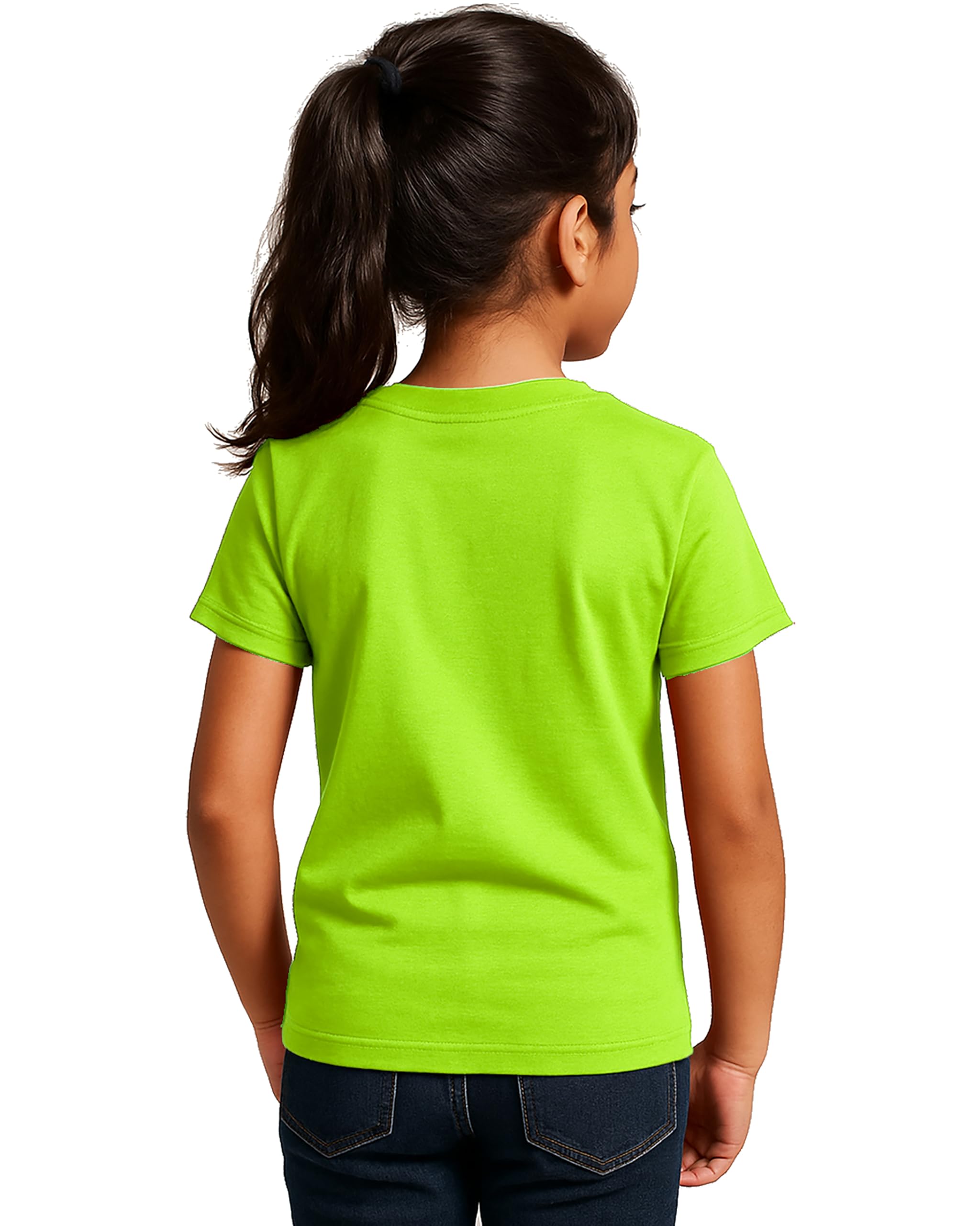 Caseria Girl's Cotton Graphic Printed Half Sleeve T-Shirt - Devi Durga Maa Puja (Liril Green, 6-12 Months)