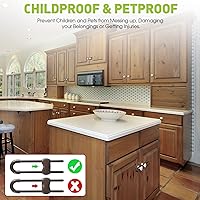 Vista 4 de Jetec 10 Piezas Cerraduras de Gabinete para Bebés, Cajones de Seguridad a Prueba de Niños en Forma de U, Cerraduras de Seguridad Infantil