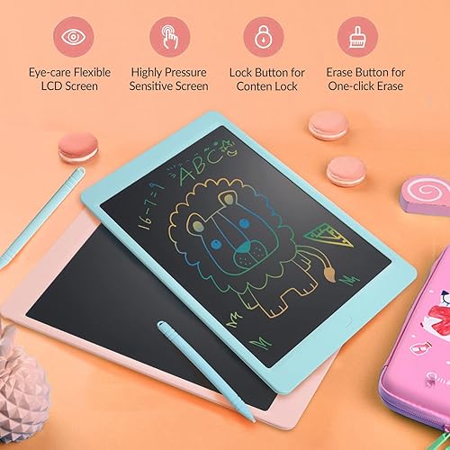 Miniatura 7 de Truwelby Sofá para niños, sofá convertible 2 en 1 para niños + paquete de 2 tabletas de escritura LCD, pantalla colorida de 8.5 pulgadas