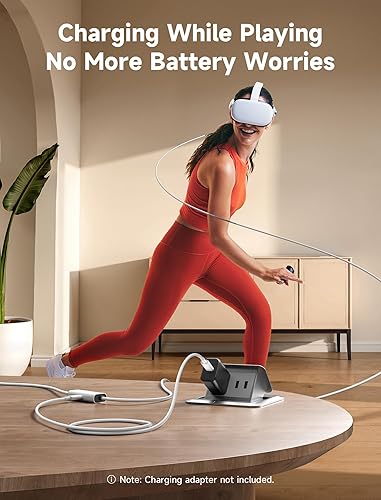 Miniatura 2 de JSAUX Cable de enlace de 16 pies compatible con accesorios Oculus Quest 2 Carga mientras juegas  Juega todo el día sin batería  Cable de carga USB