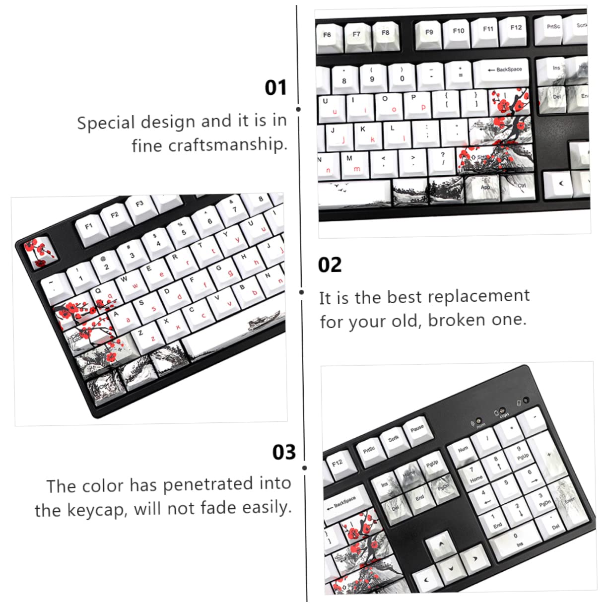 128stücke Pbt Tastenkappen für Mechanische Tastaturen Ersatzset | 1 Satz, Originalhöhe, 128 Tasten, Angenehm zu Nutzen, Glatte Oberfläche, für Alte Kappen