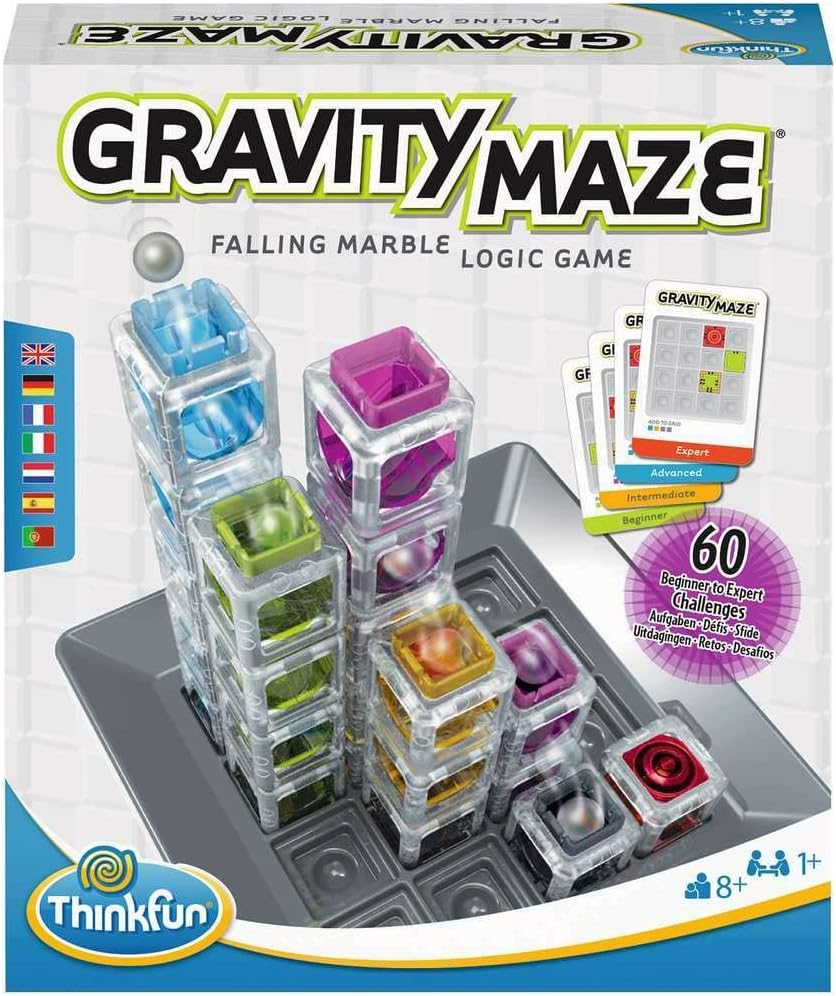 ThinkFun Gravity Maze Falling Marble Challenge Logic Brain Game and STEM Toys for Kids and Adults Age 8 Years Up - Gifts for Children