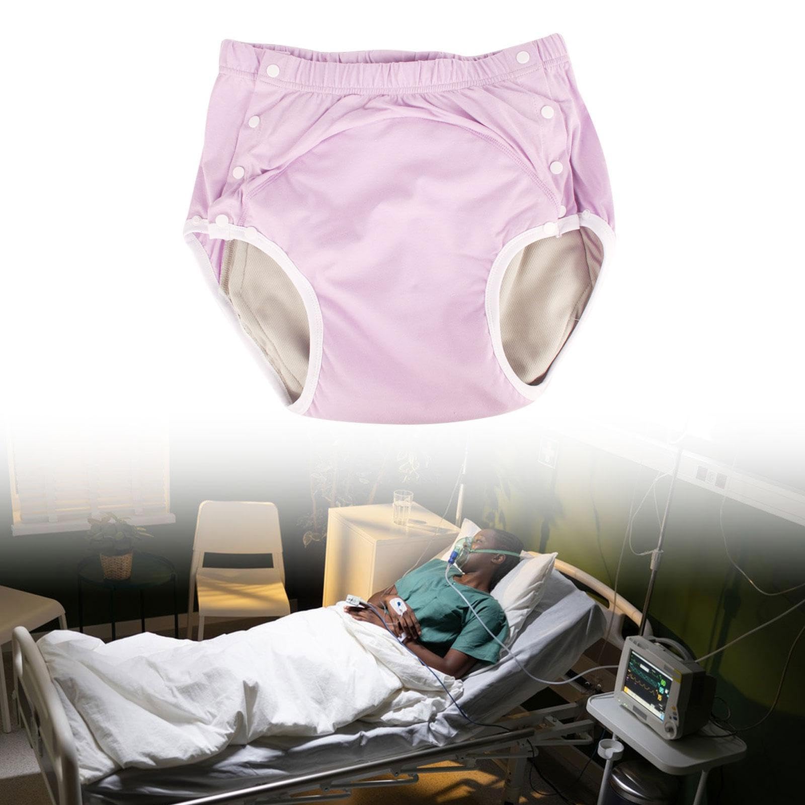 B Baosity Culotte D'Incontinence sous-vêtement Ajustable Slip Lavable sur-culotte Imperméable Facile à Mettre et Retirer Grâce Aux Fermetures Adapté pour La Mo, Rose, 2xl