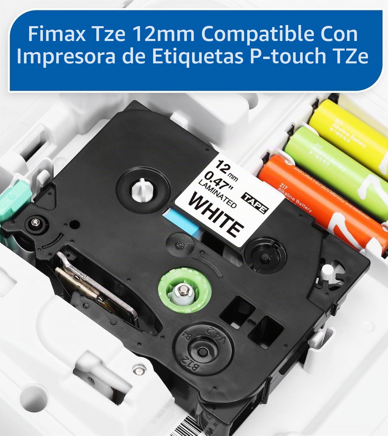 5x Fimax tze-231 12mm 0.47 Negro sobre Blanco Reemplazo para Brother P-touch Label Tape TZe231 TZ231, para PT-H100LB PT-P300BT PT-1010 GL-H105 PT-H100R PT-H108GT PTH107B
