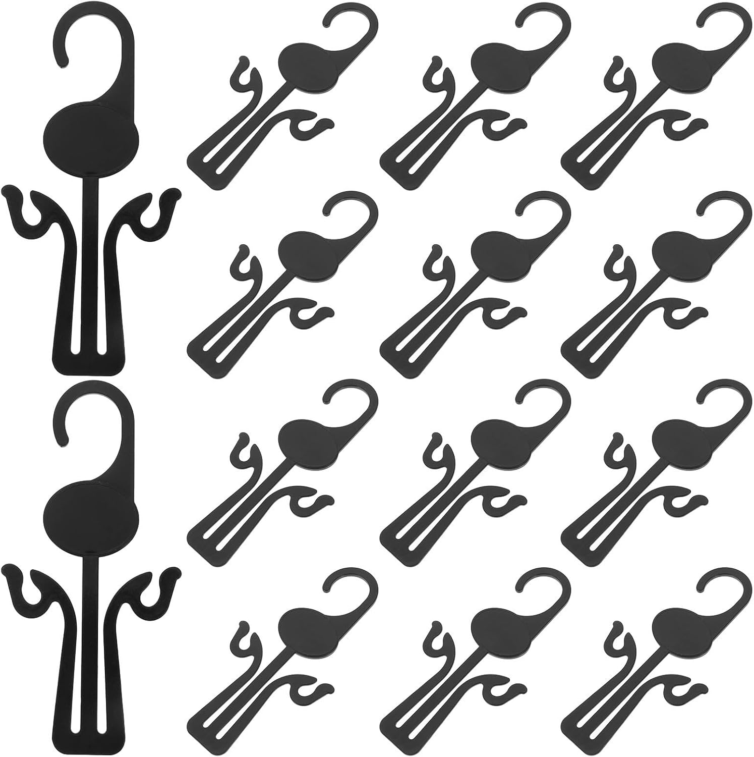 20pcs Black Pp Hanging Shoe Organizer for Sandals and Flip Flops