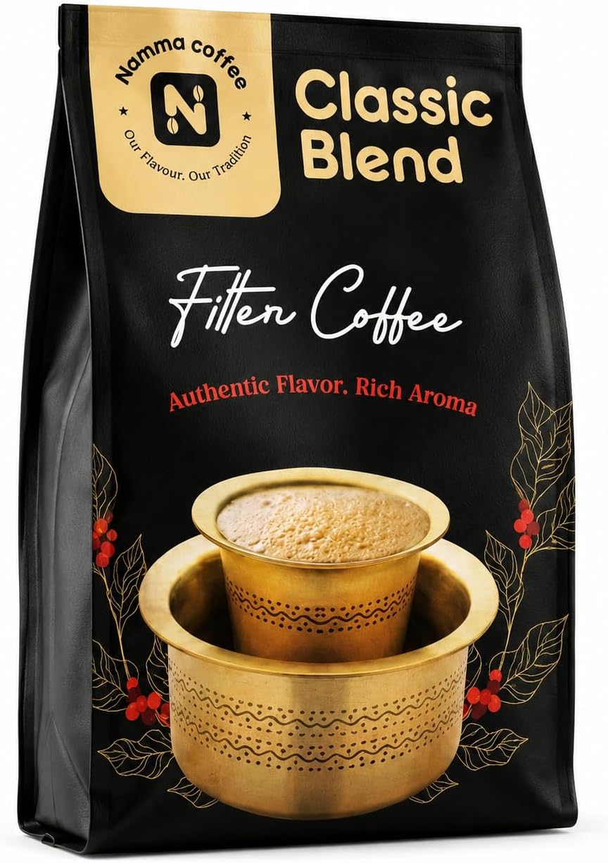 Classic Blend Filter Coffee Powder | 80% Coffee & 20% Chicory | 500g Pouch | Authentic South Indian Filter Coffee | Freshly Roasted Coffee Powder
